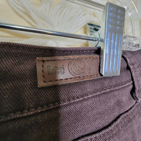 Lee Classic Fit Denim Straight Leg Jeans Brown Size Medium - Picture 8 of 12